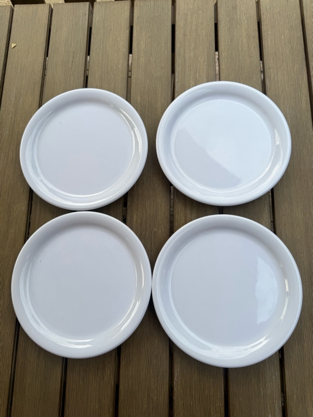 Carlisle Durus White Melamine Salad Plates Set of 4 10” Lake House Coastal